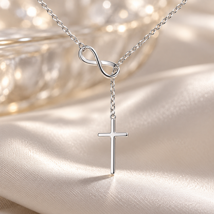 🕊️ Must-Have | Silver Infinity Cross Necklace | Minimal Faith-Inspired Jewelry
