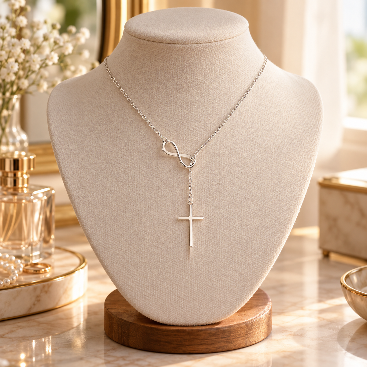 🕊️ Must-Have | Silver Infinity Cross Necklace | Minimal Faith-Inspired Jewelry