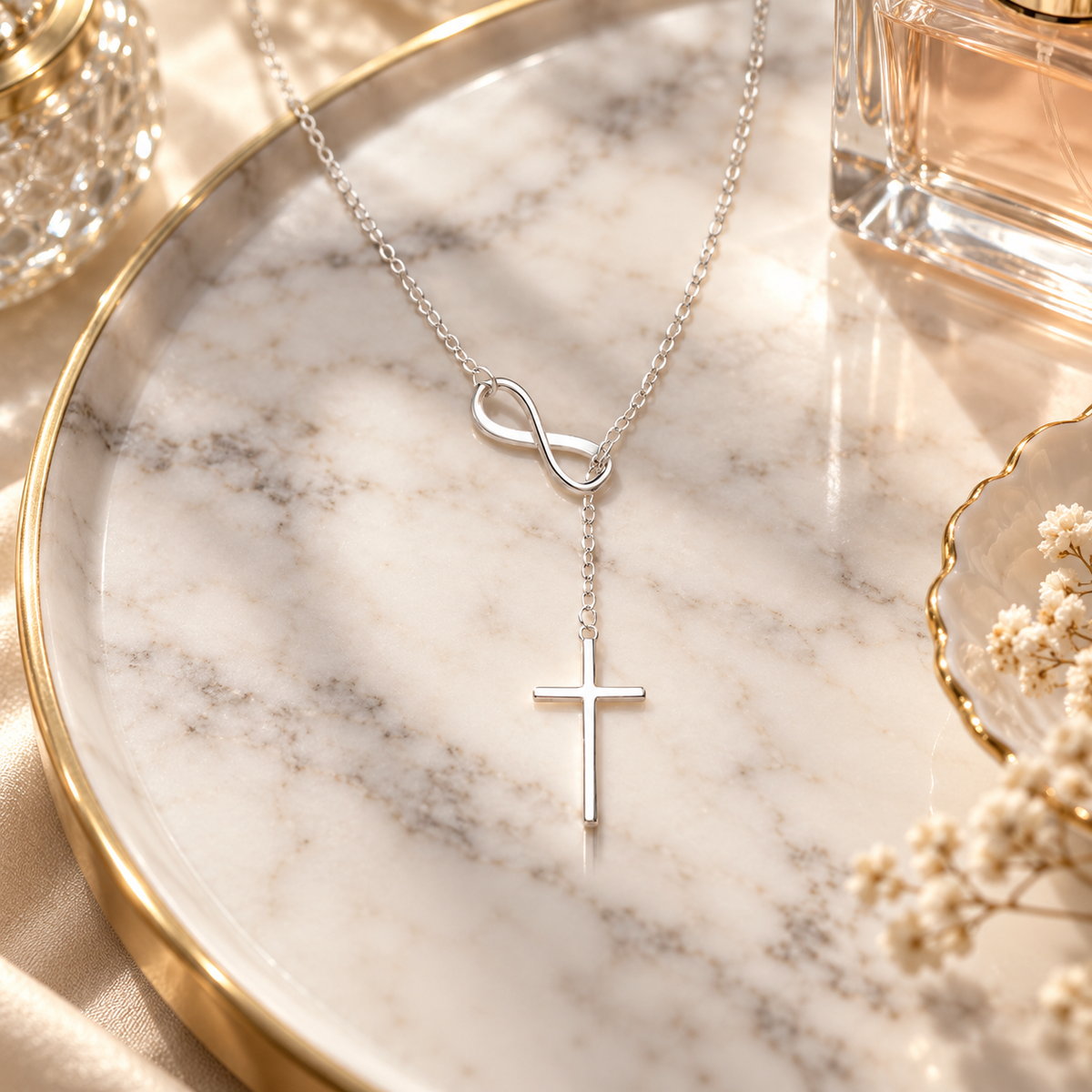🕊️ Must-Have | Silver Infinity Cross Necklace | Minimal Faith-Inspired Jewelry